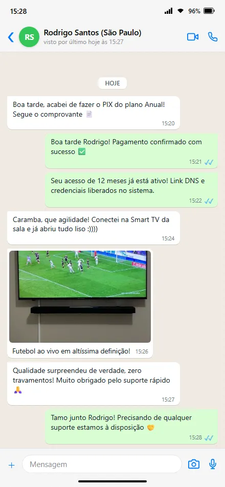 Envio de lista M3U e dados Xtream Codes
